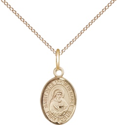 [9302GF/18GF] 14kt Gold Filled Saint Bede the Venerable Pendant on a 18 inch Gold Filled Light Curb chain