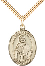 [7083GF/24G] 14kt Gold Filled Saint Philip the Apostle Pendant on a 24 inch Gold Plate Heavy Curb chain