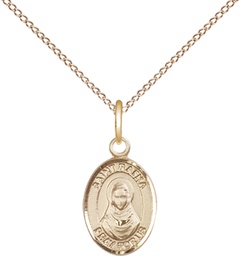 [9338GF/18GF] 14kt Gold Filled Saint Rafka Pendant on a 18 inch Gold Filled Light Curb chain