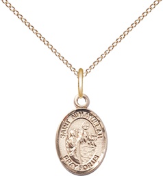 [9339GF/18GF] 14kt Gold Filled Saint Nimatullah Pendant on a 18 inch Gold Filled Light Curb chain