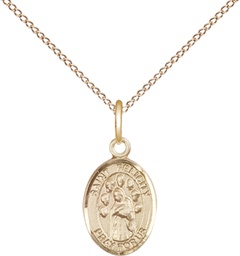 [9341GF/18GF] 14kt Gold Filled Saint Felicity Pendant on a 18 inch Gold Filled Light Curb chain