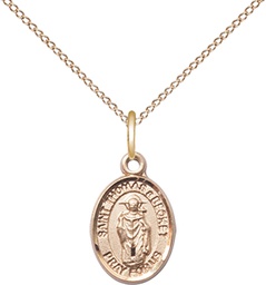 [9344GF/18GF] 14kt Gold Filled Saint Thomas A Becket Pendant on a 18 inch Gold Filled Light Curb chain