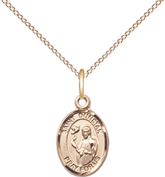 [9355GF/18GF] 14kt Gold Filled Saint Dunstan Pendant on a 18 inch Gold Filled Light Curb chain
