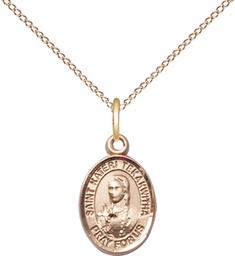 [9438GF/18GF] 14kt Gold Filled Saint Kateri Tekakwitha Pendant on a 18 inch Gold Filled Light Curb chain