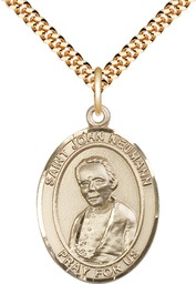 [7204GF/24G] 14kt Gold Filled Saint John Neumann Pendant on a 24 inch Gold Plate Heavy Curb chain