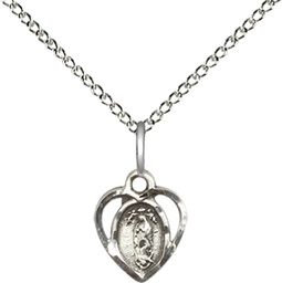 [5412SS/18SS] Sterling Silver Our Lady of la Salette Pendant on a 18 inch Sterling Silver Light Curb chain