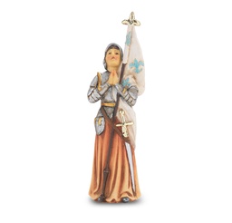 [HI-1735-967] 4" Cold Cast Resin Hand Painted Statue of St Joan of Arc