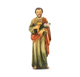 [HI-1735-628] 4" Cold Cast Resin Hand Painted Statue of St.Joseph The Worker
