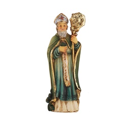 [HI-1735-640] 4" Cold Cast Resin Hand Painted Statue of St Patrick