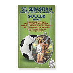 [HI-650-8043] St. Sebastian Womens Soccer Medal &amp; Card