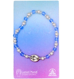 [63120/LS/C] Kid's Crystal and Pearl Bracelet – Light Sapphire