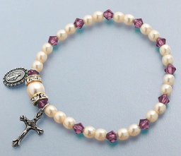 [45280/LA] Rosary Bracelet Stretch Pearl