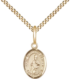 [9202GF/18G] 14kt Gold Filled Saint Augustine of Hippo Pendant on a 18 inch Gold Plate Light Curb chain