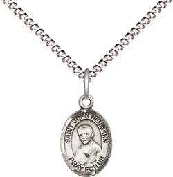 [9204SS/18S] Sterling Silver Saint John Neumann Pendant on a 18 inch Light Rhodium Light Curb chain