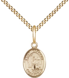 [9211GF/18G] 14kt Gold Filled Saint Germaine Cousin Pendant on a 18 inch Gold Plate Light Curb chain