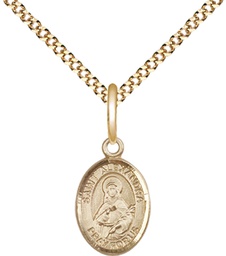 [9215GF/18G] 14kt Gold Filled Saint Alexandra Pendant on a 18 inch Gold Plate Light Curb chain