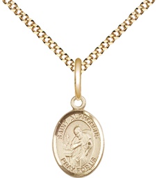 [9221GF/18G] 14kt Gold Filled Saint Alphonsus Pendant on a 18 inch Gold Plate Light Curb chain