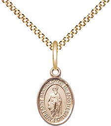 [9238GF/18G] 14kt Gold Filled Saint Bartholomew the Apostle Pendant on a 18 inch Gold Plate Light Curb chain