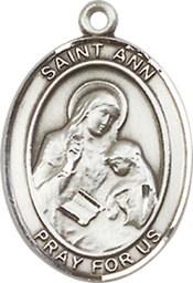[8002SSY] Sterling Silver Saint Ann Medal - With Box