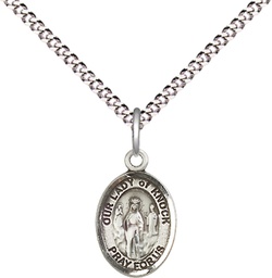 [9246SS/18S] Sterling Silver Our Lady of Knock Pendant on a 18 inch Light Rhodium Light Curb chain