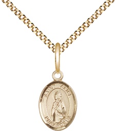 [9248GF/18G] 14kt Gold Filled Saint Alice Pendant on a 18 inch Gold Plate Light Curb chain