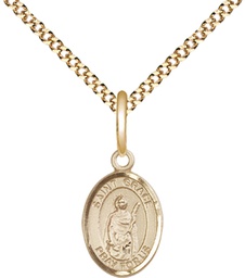 [9255GF/18G] 14kt Gold Filled Saint Grace Pendant on a 18 inch Gold Plate Light Curb chain