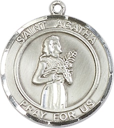 [8003RDSS] Sterling Silver Saint Agatha Medal