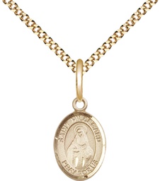 [9260GF/18G] 14kt Gold Filled Saint Hildegard von Bingen Pendant on a 18 inch Gold Plate Light Curb chain