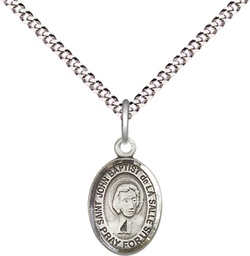 [9262SS/18S] Sterling Silver Saint John Baptist de la Salle Pendant on a 18 inch Light Rhodium Light Curb chain