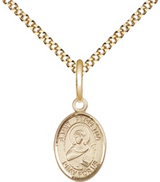 [9272GF/18G] 14kt Gold Filled Saint Perpetua Pendant on a 18 inch Gold Plate Light Curb chain
