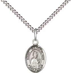 [9273SS/18S] Sterling Silver Saint Wenceslaus Pendant on a 18 inch Light Rhodium Light Curb chain