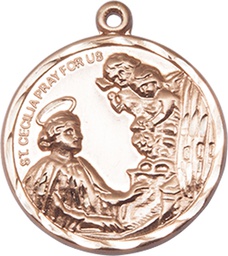 [0037CEGF] 14kt Gold Filled Saint Cecilia Medal