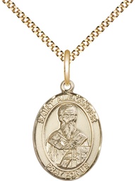[8012GF/18G] 14kt Gold Filled Saint Alexander Sauli Pendant on a 18 inch Gold Plate Light Curb chain