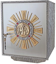 [K-657] Tabernacle, Silver Plated with Gold Plated Rays