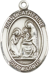 [8014SSY] Sterling Silver Saint Catherine of Siena Medal - With Box