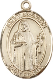 [8018GF] 14kt Gold Filled Saint Brendan the Navigator Medal
