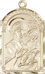 [0267KT] 14kt Gold Mother of God Medal