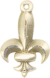 [0294KT] 14kt Gold Fleur de Lis Medal