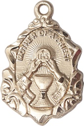 [0811KT] 14kt Gold Mother of a Priest Medal