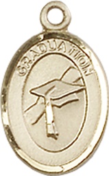 [0972KT] 14kt Gold Graduation Medal
