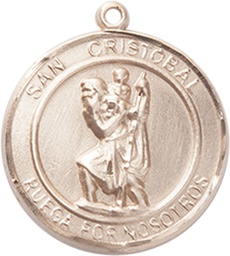 [8022RDSPGF] 14kt Gold Filled San Cristobal Medal