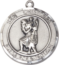 [8022RDSPSS] Sterling Silver San Cristobal Medal
