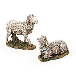[RO-35212] 27" Scale 2Pc St Color Sheep - Christmas