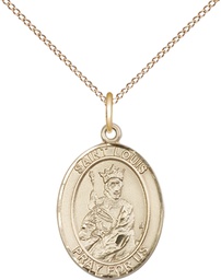 [8081GF/18GF] 14kt Gold Filled Saint Louis Pendant on a 18 inch Gold Filled Light Curb chain