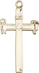 [2394KT] 14kt Gold Carpenter Cross Medal
