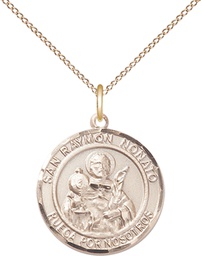 [8091RDSPGF/18GF] 14kt Gold Filled San Raymon Nonato Pendant on a 18 inch Gold Filled Light Curb chain