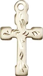 [2519KT] 14kt Gold Cross Medal