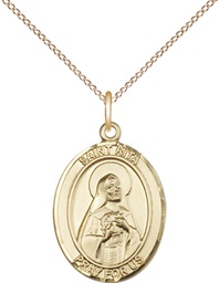 [8094GF/18GF] 14kt Gold Filled Saint Rita of Cascia Pendant on a 18 inch Gold Filled Light Curb chain