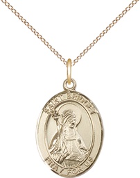 [8122GF/18GF] 14kt Gold Filled Saint Bridget of Sweden Pendant on a 18 inch Gold Filled Light Curb chain
