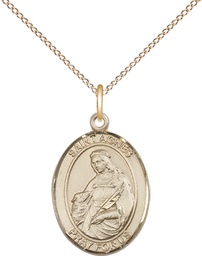[8128GF/18GF] 14kt Gold Filled Saint Agnes of Rome Pendant on a 18 inch Gold Filled Light Curb chain